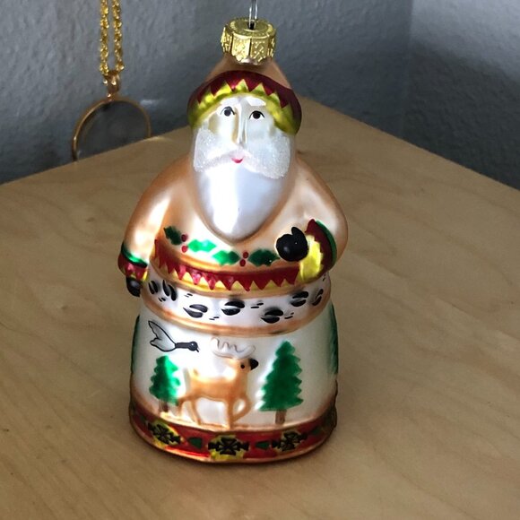 Christopher Radko Woodland Winds FROSTY LEAF JR Santa Glass Ornament 99-715-0 - Picture 2 of 5